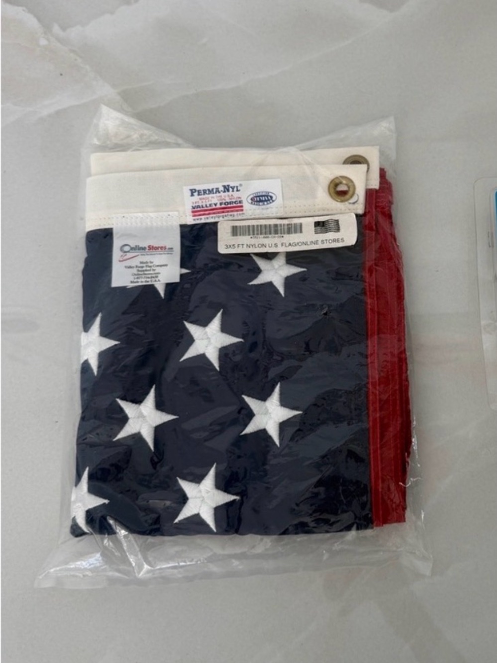 NEW In Package Valley Forge Perma-Nyl American Flag 3’ x 5’